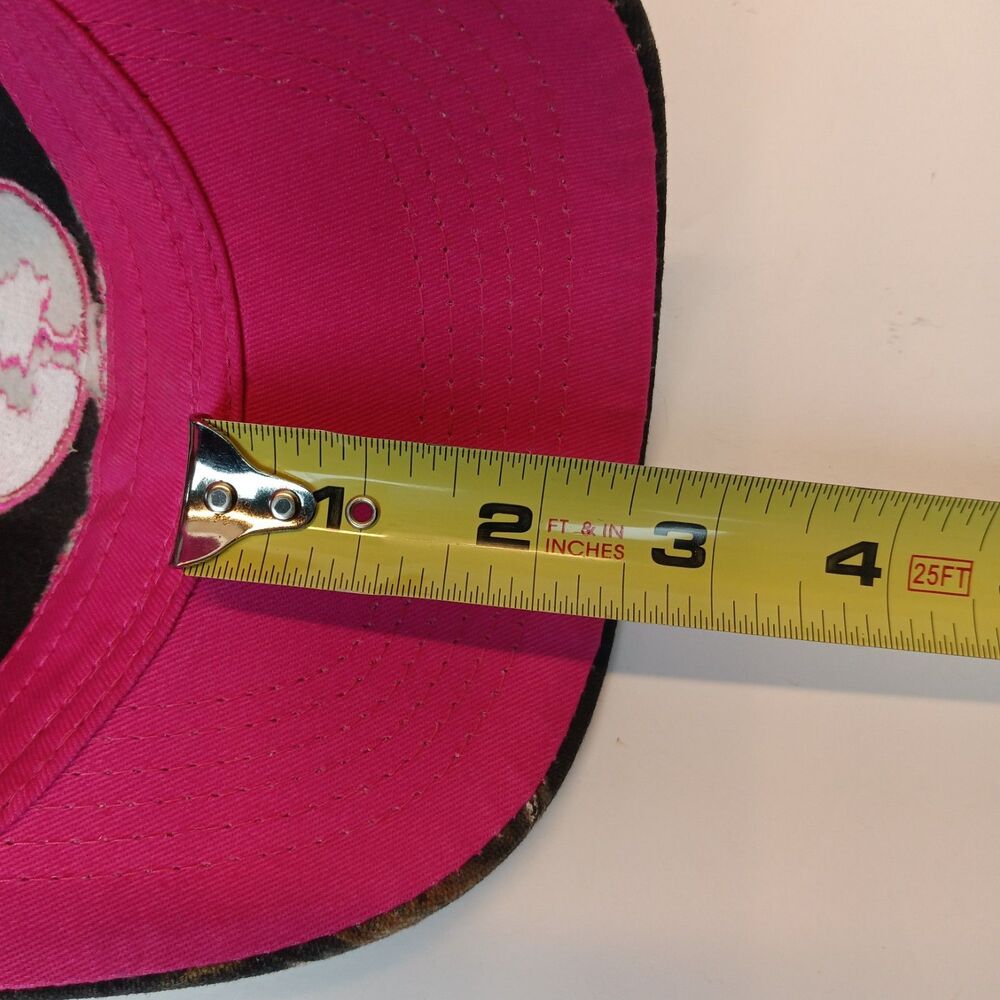 Mossy Oak Hat Cap Strap Back Womens One Size Black Camo Mesh Trucker Pink Logo - Picture 9 of 9
